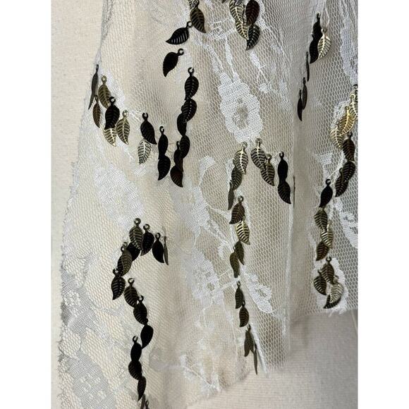 ARROGANT CAT Lace Charm Gold Embellished Jingling Leafs Rave Club Vest Size XS/S - Picture 9 of 12